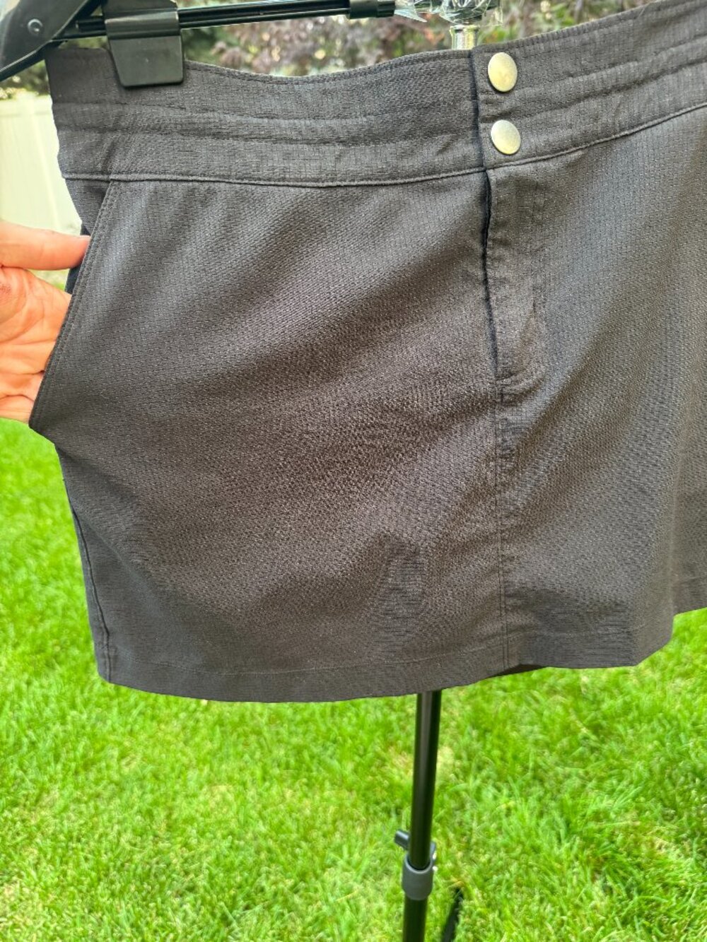 prAna Stretch Zion Hiking Mini Skort Charcoal Grey Size 8 Pockets
